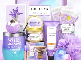 LUCOTIYA Gifts for Women, Mother's Day Gifts Basket for Woman Birthday Wine Tumbler Self Care Package Gift for Mom, Bestie, Her, Sister, Wife, Auntie Thank You Gift for Women Teacher Appreciation